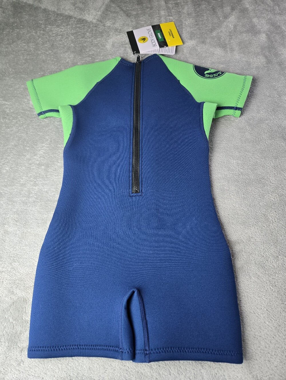 Body Glove Wetsuit Kids L Blue Green Short Sleeve Child Springsuit Neoprine